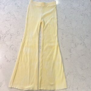 Princess Polly Yellow Flared Ribbed Pants